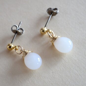 GLASS Larme pierce/earring スノウホワイトの画像