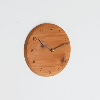 木製 掛け時計 丸型 杉材9の画像