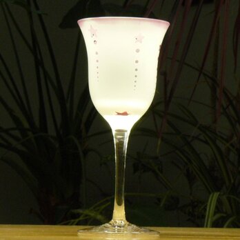 星が生まれるワイングラス　水色×ピンク　（1個）の画像