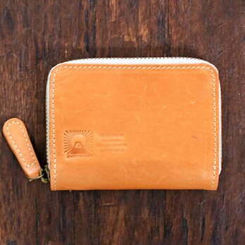 JAPAN LEATHERの馬革コインケース【キャメル】　小さなお財布　名入れできますの画像