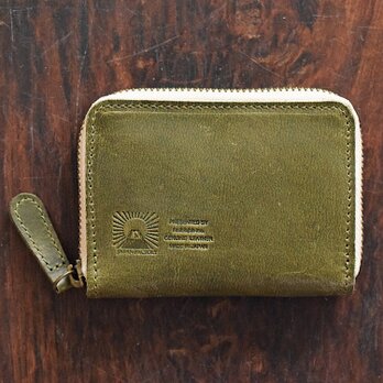 JAPAN LEATHERの馬革コインケース【オリーブ】　小さなお財布　名入れできますの画像