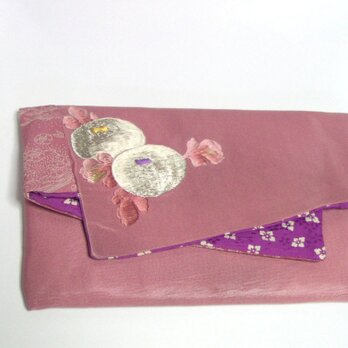 絹の素襖袋　　刺繍帯から　リメイク 和のクラッチバッグの画像