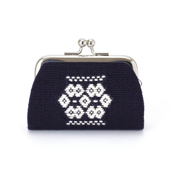 こぎん刺し　がまぐち（2.5）　紺