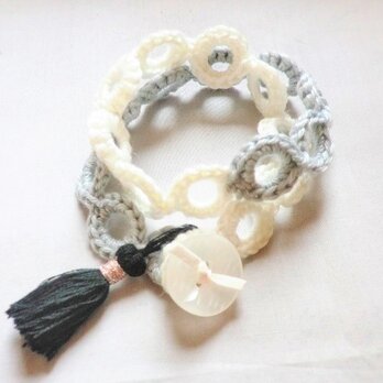 Cotton Ring Bracelet＊greyの画像