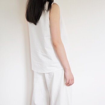 コットンリネン/綿麻セットアップ＜ホワイト裏地付き＞