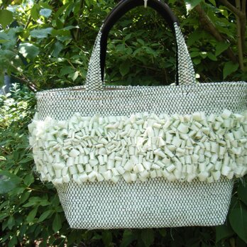 フリフリ裂織バッグ 若葉