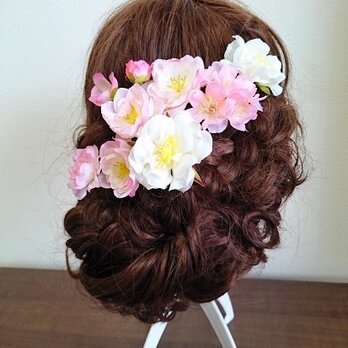 送料無料　raraワイルドローズとふんわり桜の髪飾り８点セット　No0019の画像