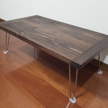 アンティーク調 杉無垢板の 折れ脚テーブルの画像