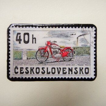 チェコスロバキア　切手ブローチ1266の画像
