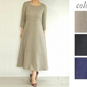 リネン・フレアロングワンピース