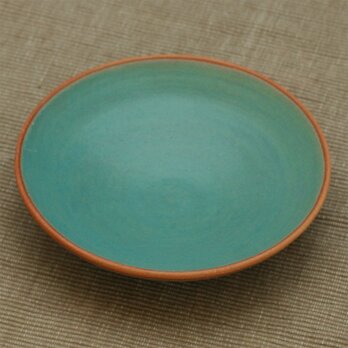【SOLD OUT】陶器：トルコブルー（マット）の皿の画像