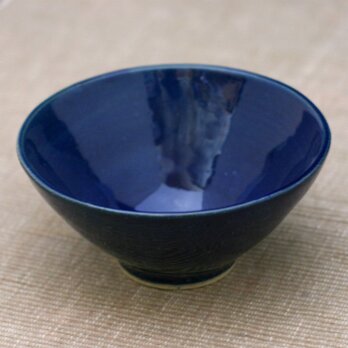 【SOLD OUT】陶器：瑠璃のお茶碗（飯碗）の画像