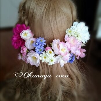 送料無料　桜の優しい色合い髪飾り１３点セット　No0035の画像