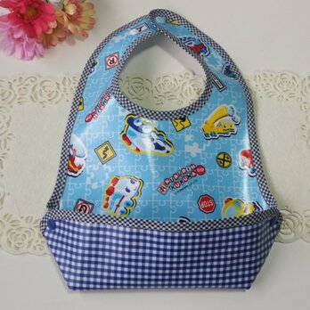 お食事エプロン♪働く車&チェック