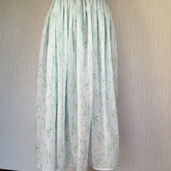 ボイル花柄スカート(サイズフリー) ミントグリーンの画像