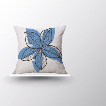 森のクッション Abstract blue flowers タイプA -森の香り-
