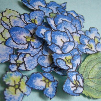 【展示品】フリーメッセージカード 【夏青色 紫陽花】の画像