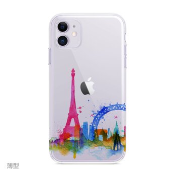 Paris☆iPhone ケース iPhone 全機種対応 耐衝撃型可 透明 ソフト スマホケース カバー C120の画像