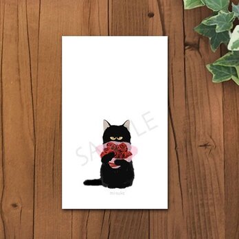 猫　クロちゃんメッセージカードの画像