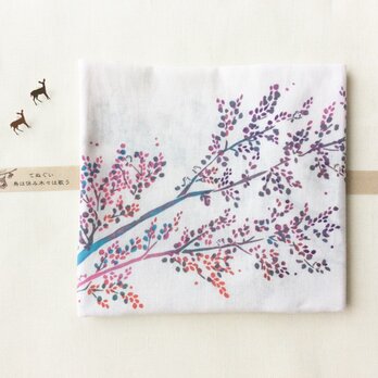 夏の手ぬぐい「鳥は休み木々は歌う」