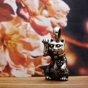 【bastet】　招き猫桜　ペンダントの画像