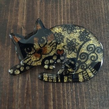 【SALE】猫のピカピカブローチの画像