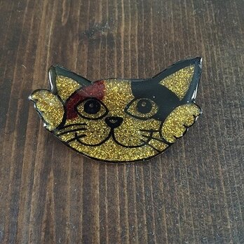 【SALE】猫のピカピカブローチの画像