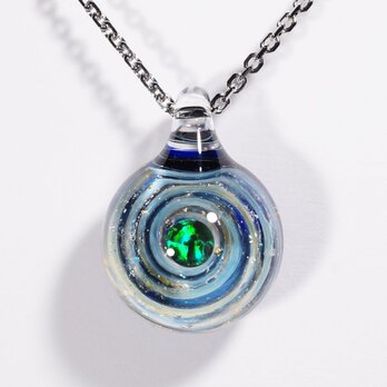 Green Opal Galaxy Glass Pendant　No.GI1396の画像
