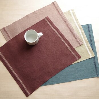 手織りランチョンマット　４色セットの画像