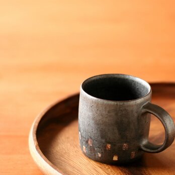 黒釉マグカップ（dot Mサイズ )の画像