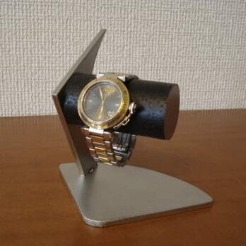 ウォッチスタンド　黒2本掛けデザイン腕時計スタンドの画像