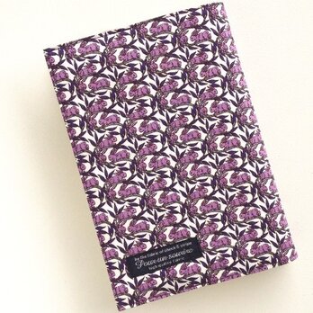 リバティ 文庫 ブックカバー コットンテイル 紫の画像