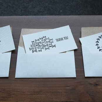 【活版印刷】小さなカードと封筒 ”ありがとう”３種セット
