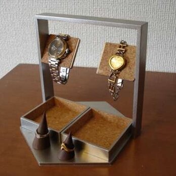 デカイトレイ腕時計スタンド　指輪スタンド付き（未固定）の画像