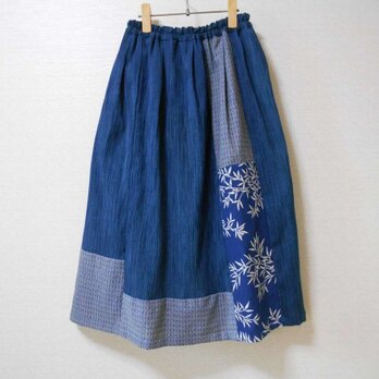 古布の綿着物リメイクスカートの画像