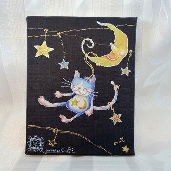 猫のエミリー☆月のリフト（アートキャンバスパネル）の画像
