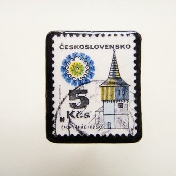 　チェコスロバキア　切手ブローチ1293の画像