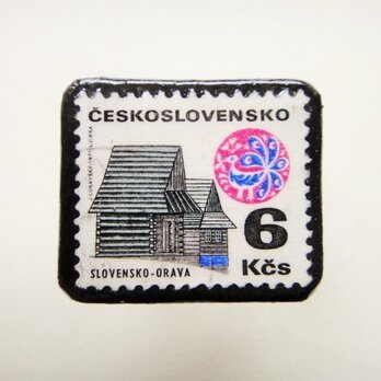 　チェコスロバキア　切手ブローチ1294の画像