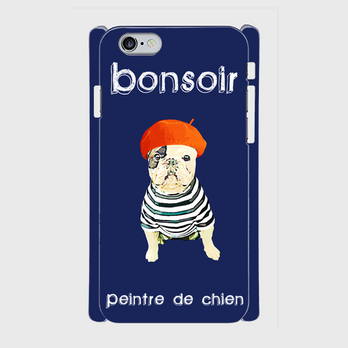 “Frenchie　the　Artist”　iphone　5s/6/6s/SE/7/8/X　専用　ハードケースの画像