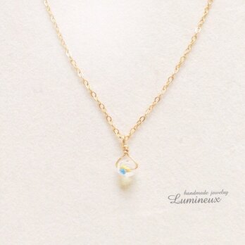 Grain Swarovski necklace (crystal) k14gfの画像