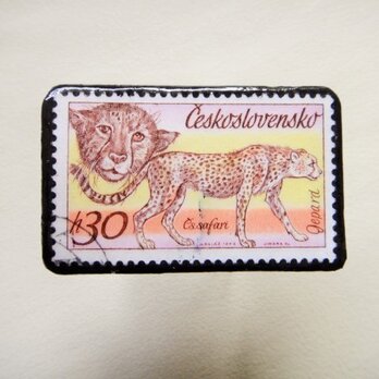 チェコスロバキア　切手ブローチ1297の画像