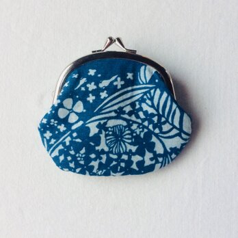[再出品] 藍染　がまぐち　「水草」