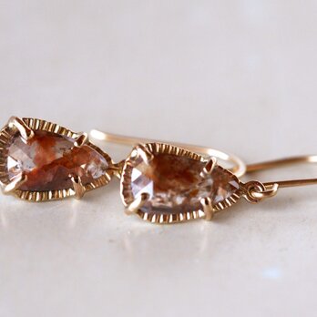 Red Brown Inclusion Diamond ピアス