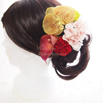 ❖髪飾り（花和小物）和モダン蘭＆カラー・おまけ付き♪の画像