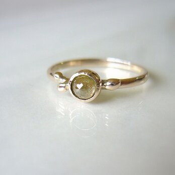 Sold ナチュラルダイヤとリーフの指輪(シャンパンベージュ)の画像