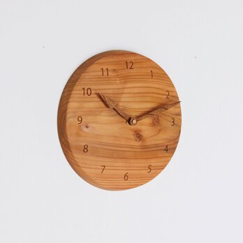 木製 掛け時計 丸型 杉材10の画像