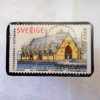 スウエーデン　切手ブローチ1328の画像