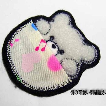 ★ポッケのくまさん★アップリケ刺繍ワッペン★アイロン接着★の画像