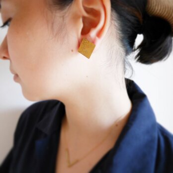スクエアピアス〜真鍮製〜