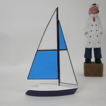 帆船模型 ヨット ステンドグラスセイル　Aの画像